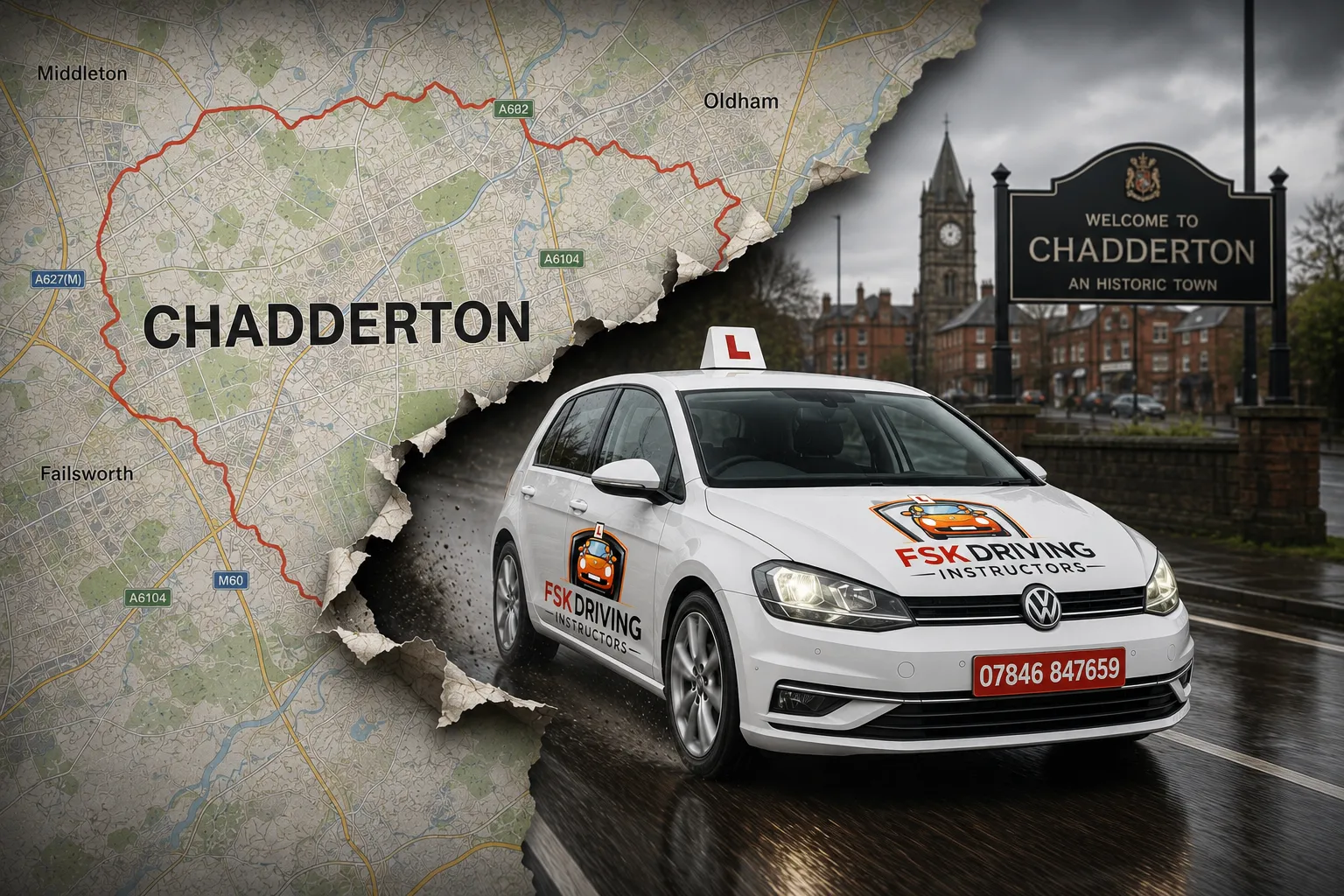 FSK Driving Instructors car in Middleton, Greater Manchester